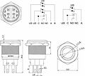 REXANT 36-3441 Кнопка антивандальная Ø19 250В Фикс (5с) OFF-ON/ON-OFF подсв/синяя REXANT