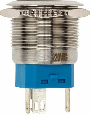 REXANT 36-3533 Кнопка антивандальная Ø22 250В Б/Фикс (5с) OFF-(ON) / ON-(OFF) подсв/зеленая REXANT