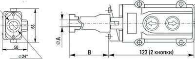 REXANT 36-9210 Пульт кнопочный ПК-2 на 2 кнопки IP54
