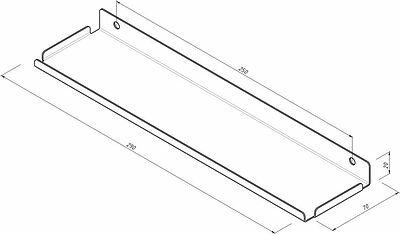 REXANT 38-0673 Полка для хранения 290x70мм, металлическая, настенная, черная REXANT