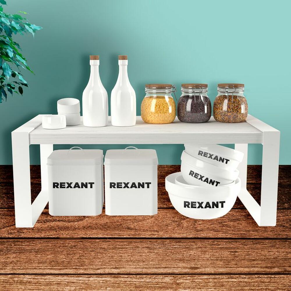 REXANT 38-0678 Полка-органайзер для кухни, дуб Харбор, белая REXANT
