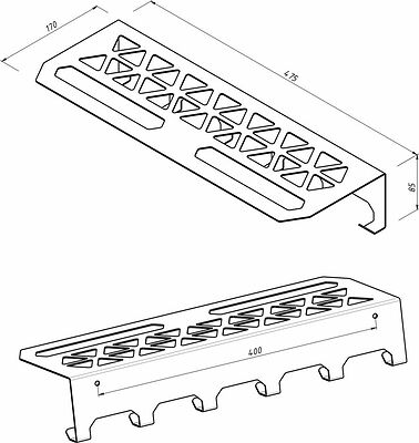 REXANT 38-0691 Полка для хранения одежды в стиле лофт, настенная, черная REXANT