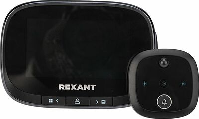 REXANT 45-1115 Видеоглазок дверной REXANT (DV-115) с цветным LCD-дисплеем 4.3 quot; с функцией записи фото/видео по движению, встроенный звонок, ночной режим работы