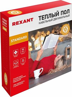 REXANT 51-0512-3 Теплый пол, кабельная секция Standard RND-10-150 150Вт, 10м, 0,9-1,2м² двухжильный REXANT