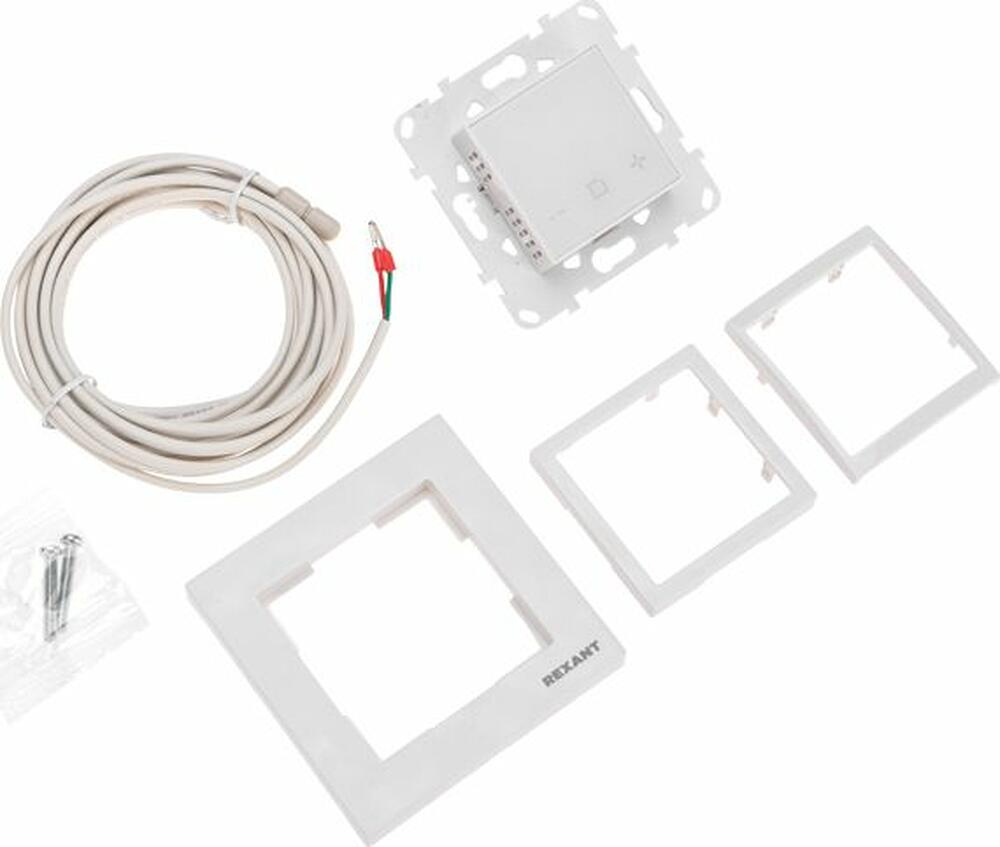 REXANT 51-0577 Терморегулятор цифровой RX-44W сенсорный, программируемый, с Wi-Fi, белый REXANT (совместим с рамкой Schneider, Legrand, ABB, Gira)