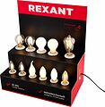 REXANT 604-802 Демо-тестер акриловый для ФИЛАМЕНТА, AC 220V, со шнуром питания 1,2м, с выключателем на корпусе, цоколи E14 E27 REXANT