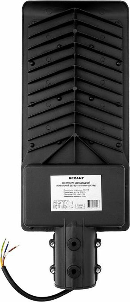 REXANT 607-303 Светильник светодиодный консольный ДКУ 02 100Вт 5000К для дорог IP65 10000Лм черный REXANT