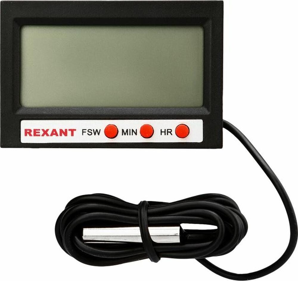REXANT 70-0505 Термометр электронный комнатно-уличный с часами REXANT