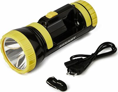 REXANT 75-7822 Фонарь прожекторный, двухрежимный, с солнечной панелью, USB зарядкой и наплечным ремнем REXANT