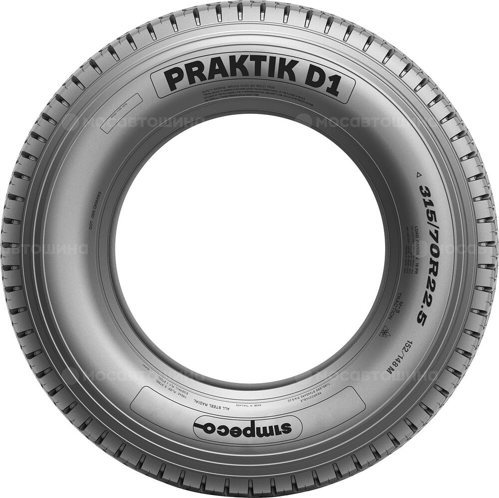 Vista lateral  Simpeco Praktik D1 315/80 R22,5 154/151M (Ведущая ось)