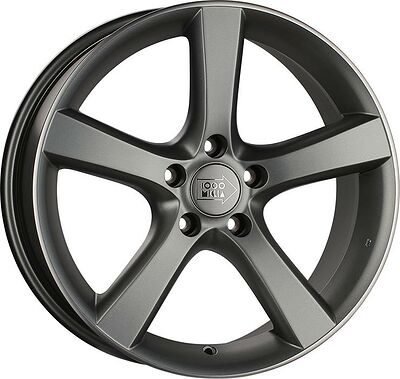 1000Miglia MM1001 8.5x19 5x112 ET 32 Dia 66.6 Matt Anthracite Polished Lip