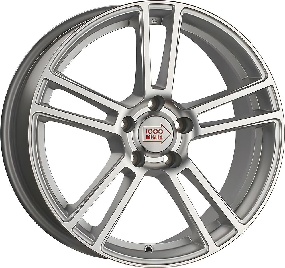 1000Miglia MM1002 8x18 5x112 ET 45 Dia 66.69 Matt Silver Polished