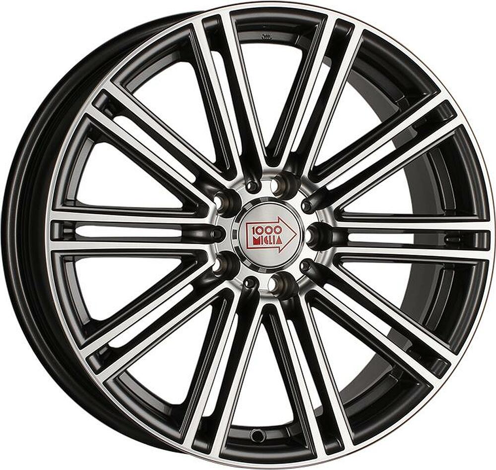 1000Miglia MM1005 8x18 5x112 ET 30 Dia 66.6 Dark Anthracite Polished