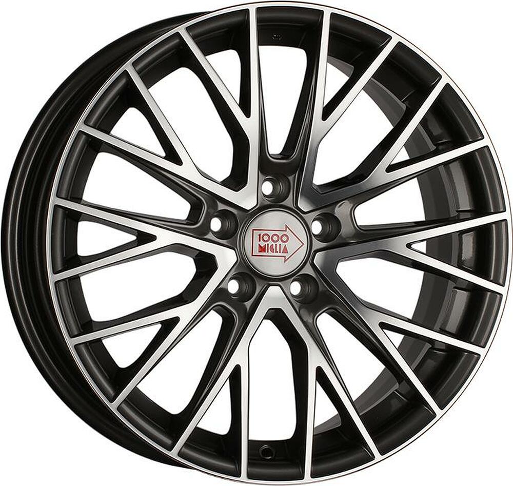 1000Miglia MM1009 7x17 5x112 ET 45 Dia 57.1 Dark Anthracite Polished