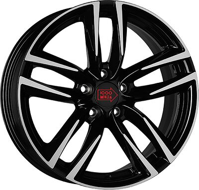 1000Miglia MM1011 8x18 5x112 ET 40 Dia 66.6 Gloss Black Polished