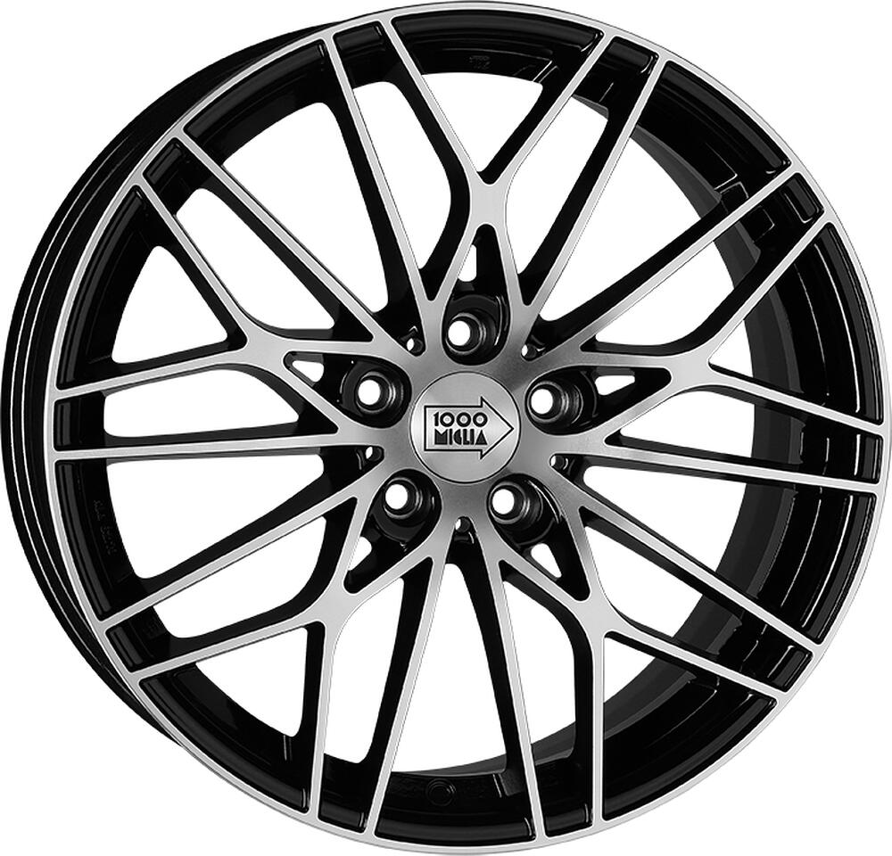 1000Miglia MM1015 8x19 5x114.3 ET 45 Dia 67.1 Gloss Black Polished
