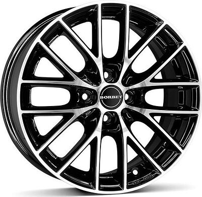 Borbet BS4 7x16 4x100 ET 35 Dia 64.1 Black Polished