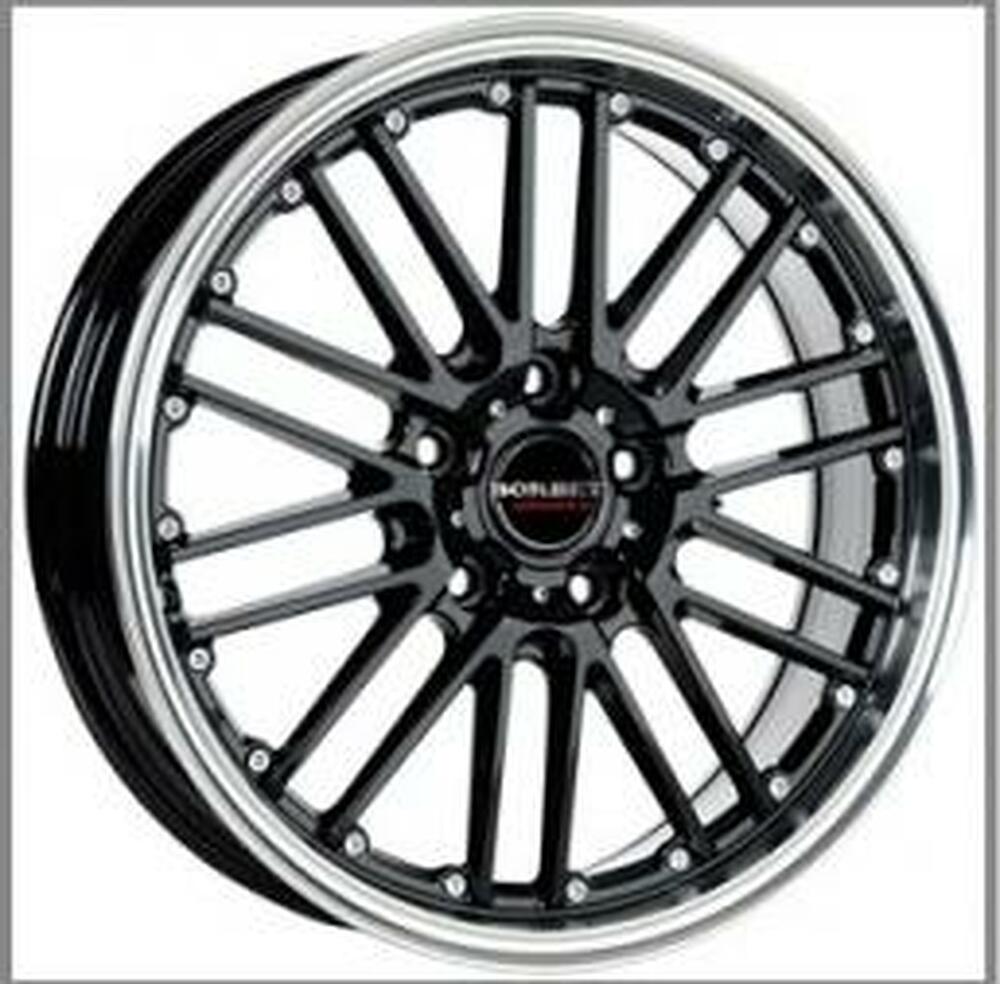 Borbet CW2/5 7x17 5x100 ET 35 Dia 64.1 Black Rim Polished