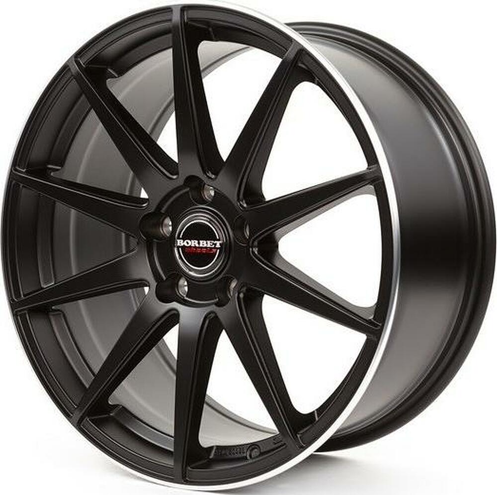 Borbet GTX 8.5x19 5x112 ET 21 Dia 66.5 Black Rim Polished Matt