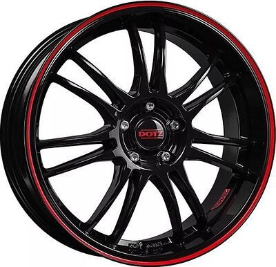 Dotz Shift pinstripe red 7x17 5x112 ET 48 Dia 70.1 BKRL