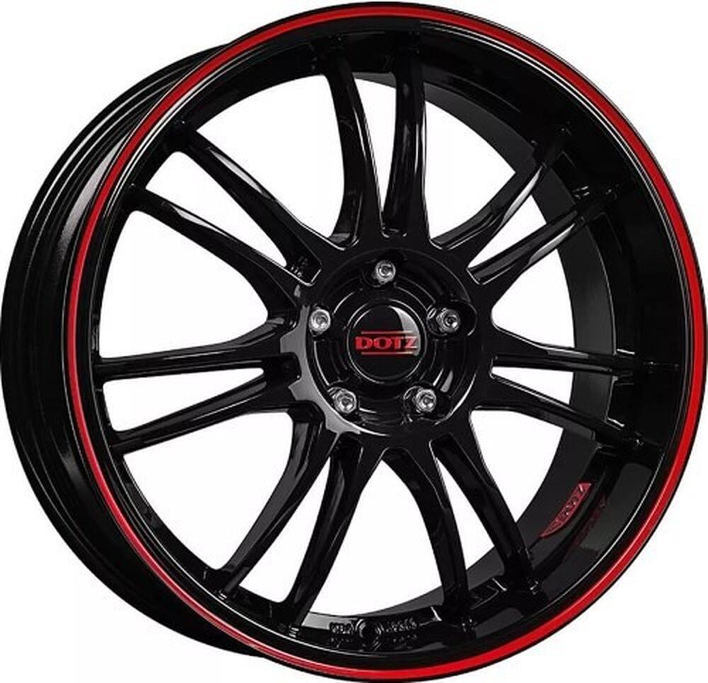 Dotz Shift pinstripe red 7x17 4x100 ET 35 Dia 60.1 BKRL