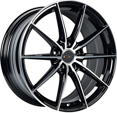 Inch FA8533 8x18 5x112 ET 40 Dia 66.6 Gloss Black Machined Face
