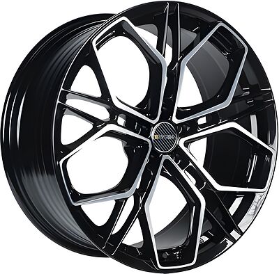 Inch FA8534 8x18 5x112 ET 38 Dia 66 Gloss Black Machined Face