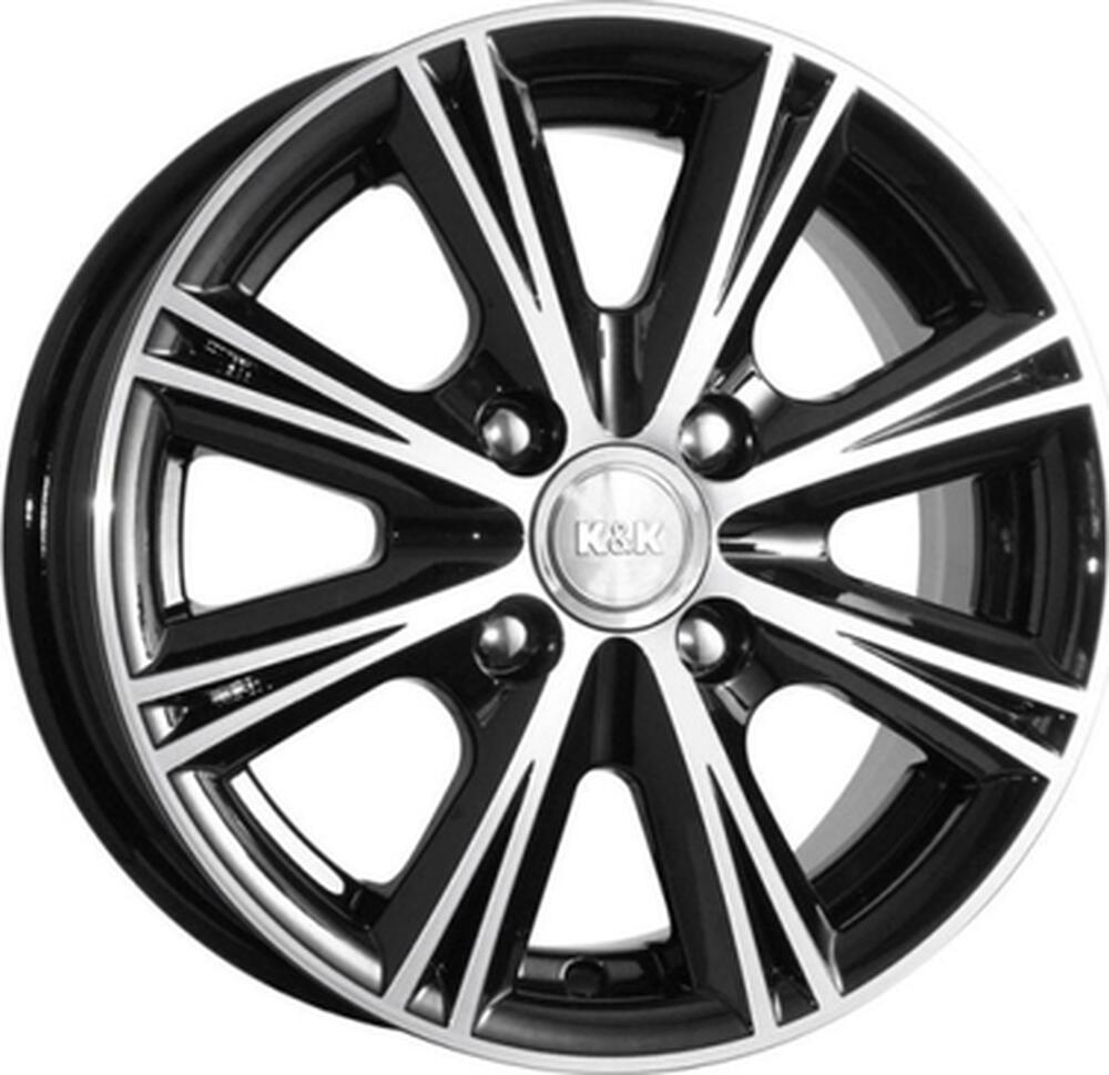 КиК Аттика 5.5x14 4x114.3 ET 43 Dia 67.1 алмаз черный