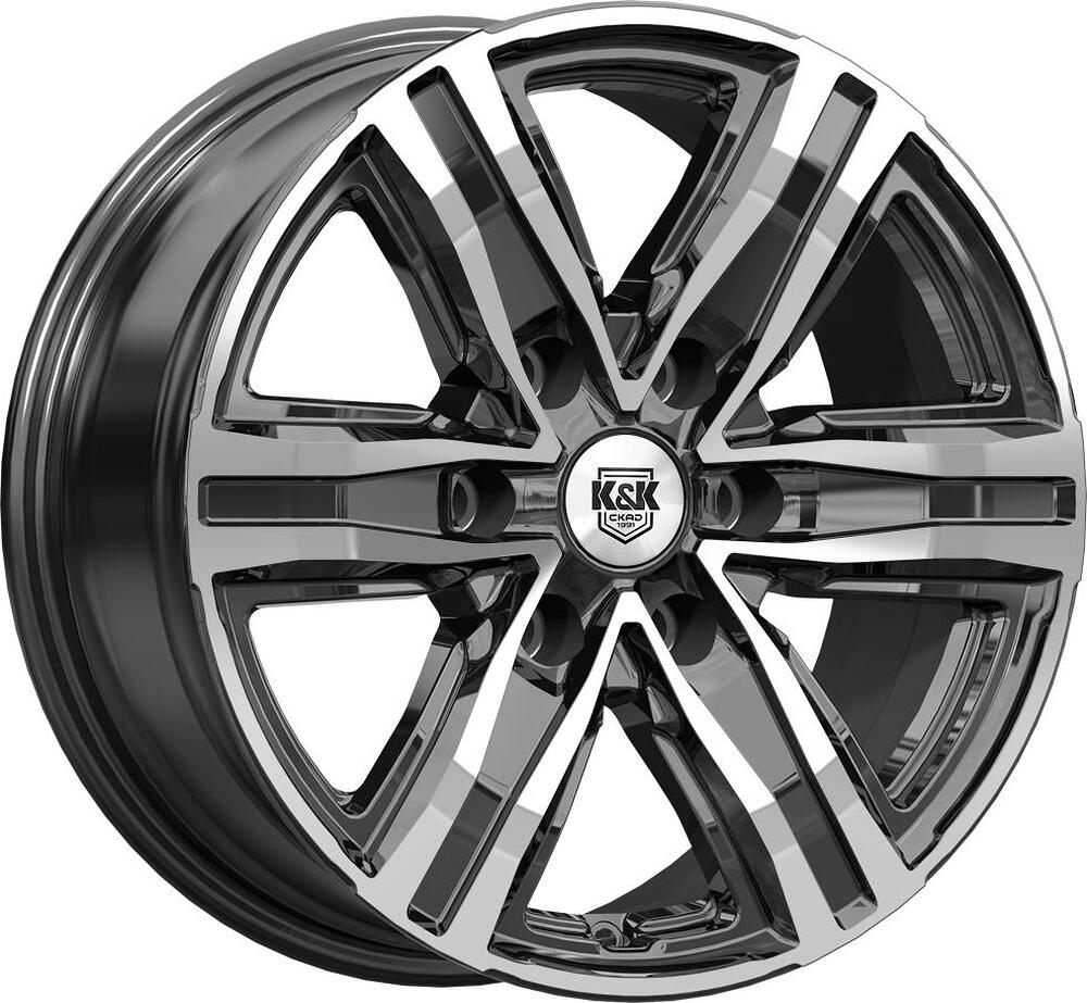 КиК R8 7.5x17 6x114.3 ET 30 Dia 66.1 алмаз черный