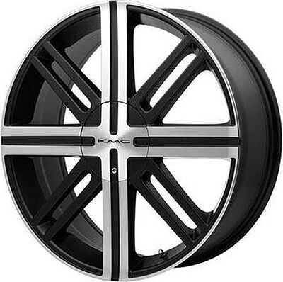 KMC KM675 7x18 5x100 ET 48 Dia 72 Black/Machined