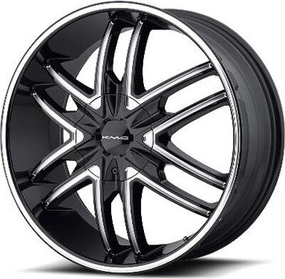 KMC KM678 9x24 6x139 ET 38 Dia 78 Black/Machined