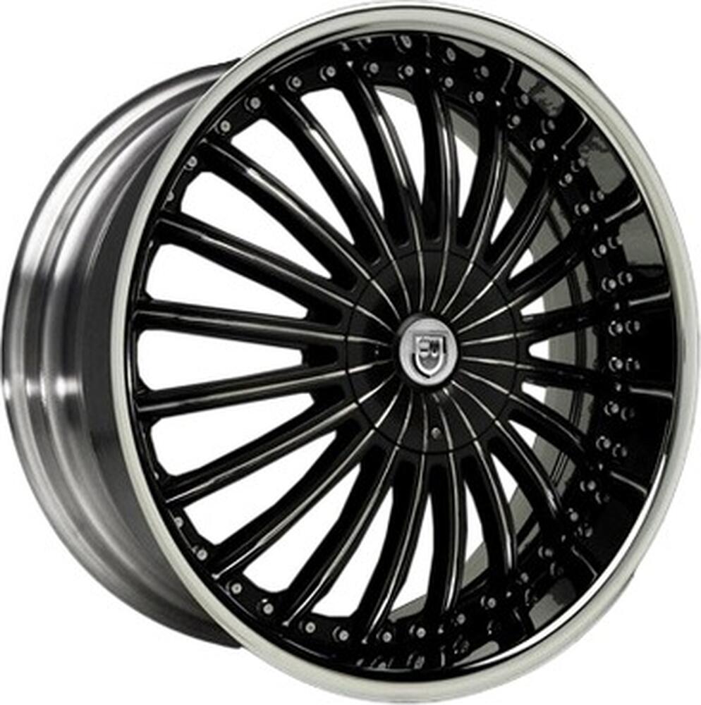 Lexani CS3 8.5x22 5x120 ET 37 Dia 78.1 Black/Chrome