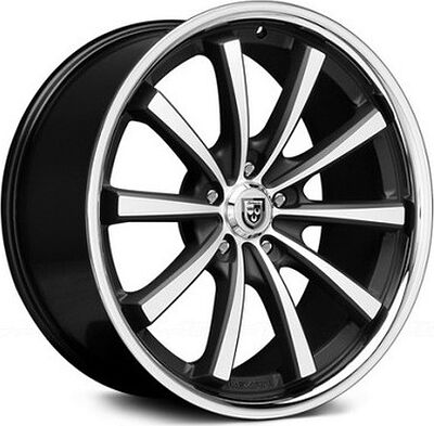 Lexani CVX55 10.5x20 5x120 ET 35 Dia 74.1 Gloss Black/Machined/Chrome Lip