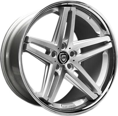 Lexani R5 8.5x20 5x130 ET 35 Dia 74.1 Silver/Machined/Chrome Lip