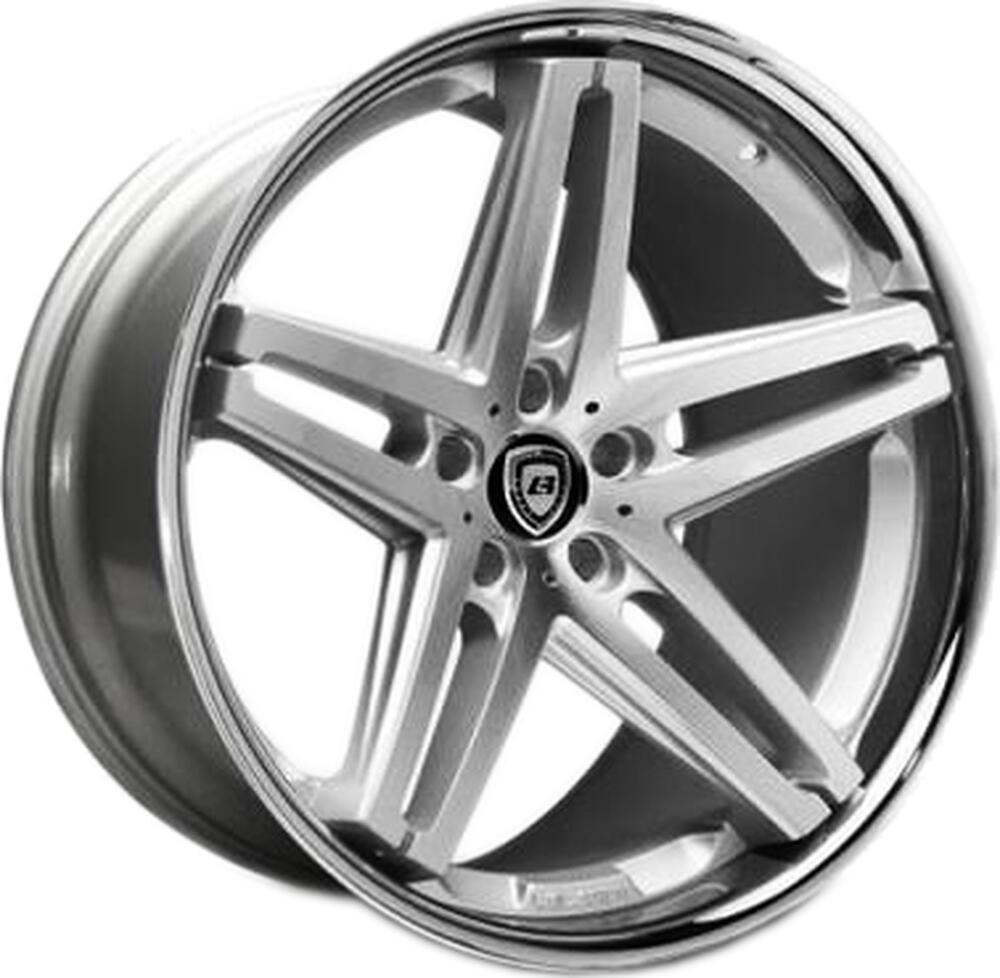 Lexani R5 10x22 5x130 ET 35 Dia 74 Silver/Machined/Chrome Lip