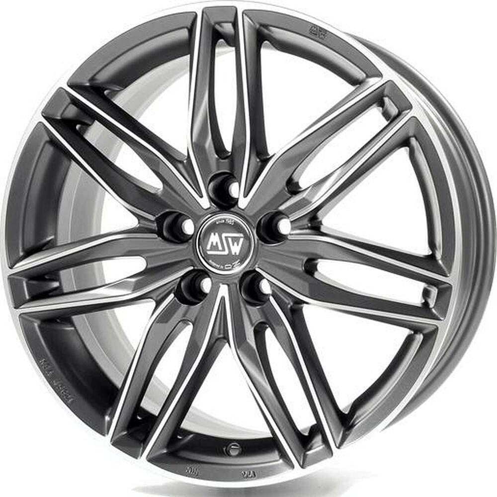 MSW 24 7.5x16 5x112 ET 48 Dia 75 Matt Gun Metal Full Polished