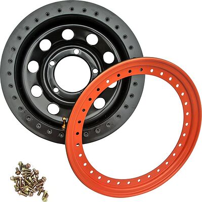 Off-Road-Wheels УАЗ + бедлок оранжевый 8x16 5x139.7 ET -19 Dia 110 черный