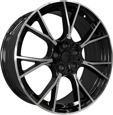 PDW 5407 9x19 5x112 ET 33 Dia 66 Gloss Black Machine Face