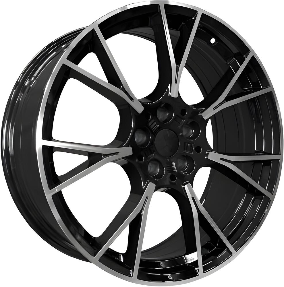 PDW 5407 8x19 5x112 ET 25 Dia 66 Gloss Black Machine Face