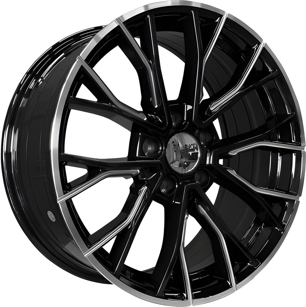 PDW 5438 8x18 5x120 ET 33 Dia 72.56 Gloss Black Machine Edge and Milled Spoke