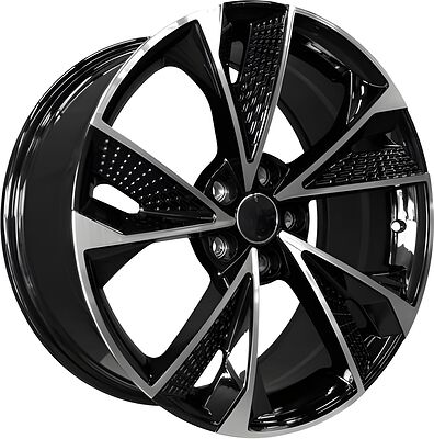 PDW 5492 8x18 5x112 ET 38 Dia 66.45 Gloss Black Machine Face