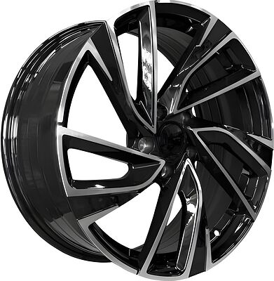PDW 5498 7.5x18 5x112 ET 42 Dia 57.1 Gloss Black Machine Face