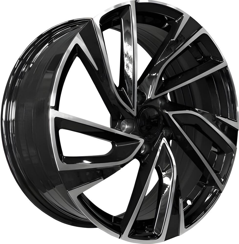 PDW 5498 7x17 5x112 ET 45 Dia 57.1 Gloss Black Machine Face