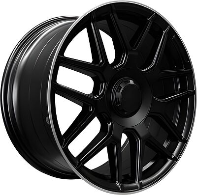PDW L5424 9.5x19 5x112 ET 42 Dia 66.6 Semi Matt Black+Machine Lip