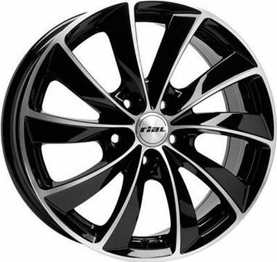 Rial Lugano 8x18 5x112 ET 35 Dia 66 Diamant black front polished