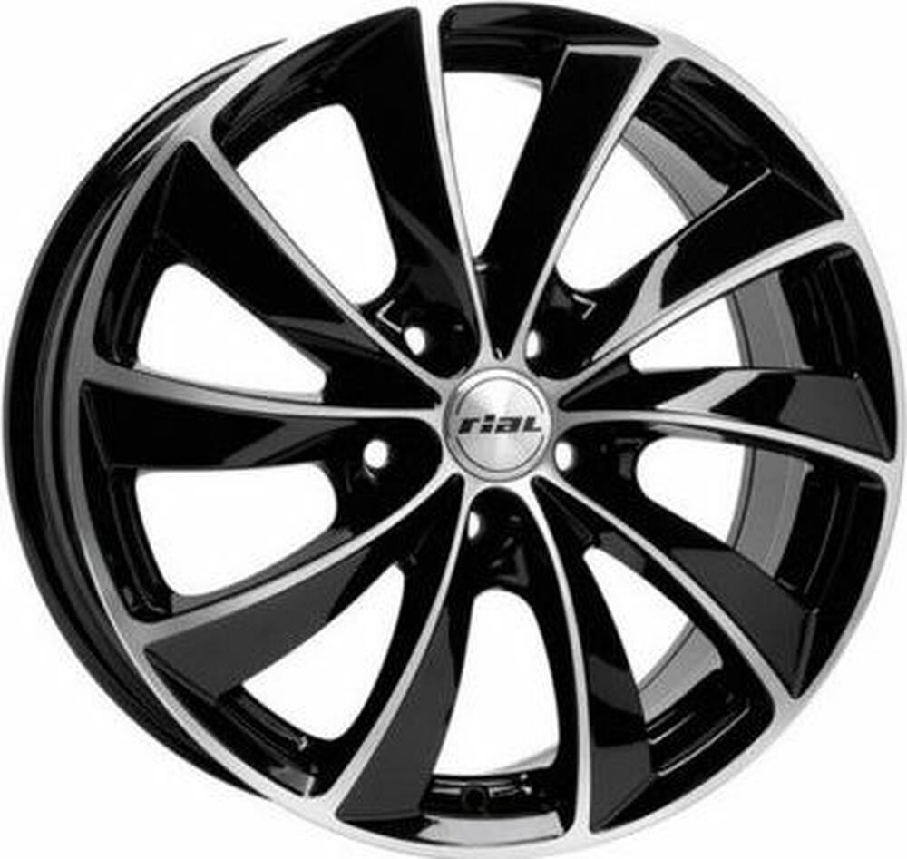 Rial Lugano 6.5x16 4x100 ET 40 Dia 63.3 Diamant black front polished