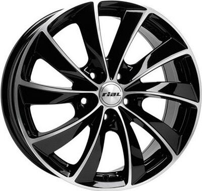 Rial Lugano 8x18 5x114.3 ET 43 Dia 70.1 Diamant schwarz polished