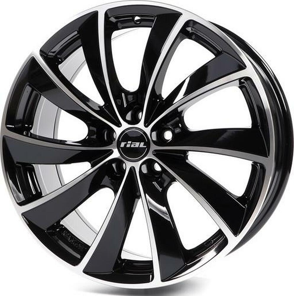 Rial Lugano 8x18 5x112 ET 50 Dia 70.1 diamond-black front polished