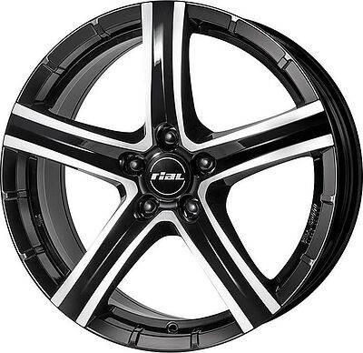 Rial Quinto 7x16 5x108 ET 48 Dia 63.4 Diamond Black Front Polished