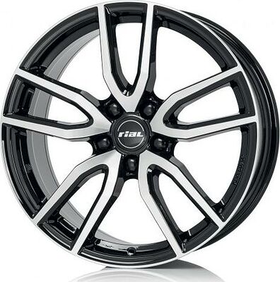 Rial Torino 8x18 5x112 ET 45 Dia 70.1 Diamond Black Front Polished